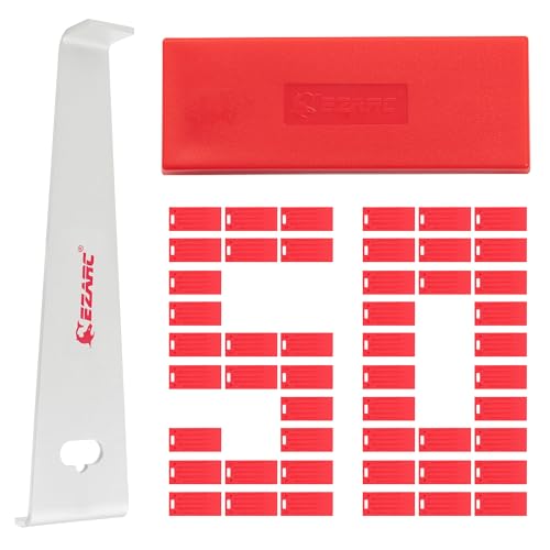 EZARC Kit de Instalación de Pisos de Madera Laminada de 52 piezas con Barra de Tracción Resistente, Bloque de Roscado Mejorado y Espaciadores de 50 Piezas Incluidos