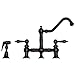 Whitehaus WHKBTLV3-9201-ORB Vintage Iii 9-Inch Bridge Faucet with Long Traditional Swivel Spout, Lever Handles and Solid Brass Side Spray, Oil Rubbed Bronze