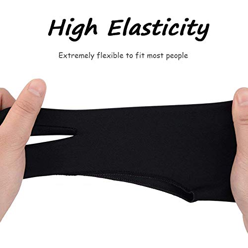 Bestgle Artist Drawing Glove, 2-Fingers Graphic Drawing Glove Left & Right Hand Use for Light Box, Graphic Tablet, Pen Display, iPad Pro Pencil(6 Pack, Black) - Thumbnail 3