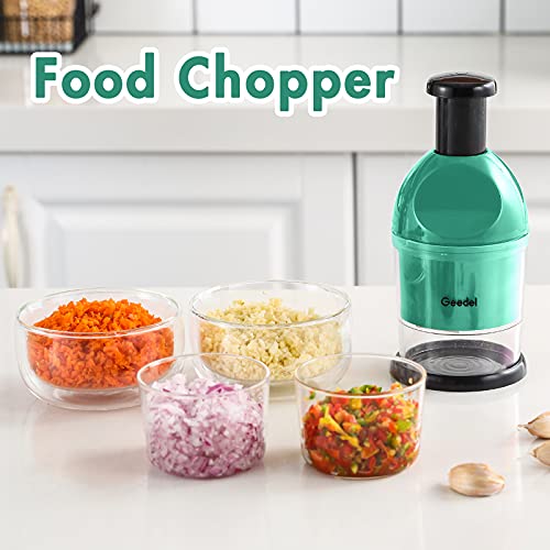 Geedel Food Chopper and Dicer, Easy to Clean Manual Hand Chopper Mincer for Vegetables, Onions, Garlic, Nuts, Salads and More - Save Your Prep Time - Image 7