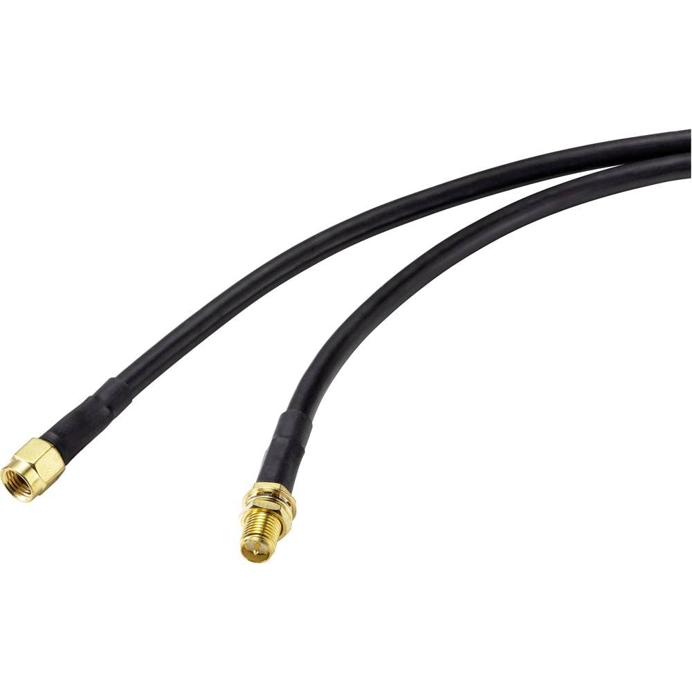 SpeaKa Cable alargador de antena profesional [1 conector RP-SMA macho a 1 conector RP-SMA hembra] 10 m, color negro