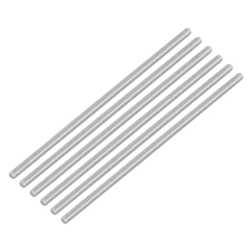 QUARKZMAN 6 Piezas de Varilla Roscada Completa, M4 x 120mm, Varilla Roscada Acero Inoxidable 304, Rosca a la Derecha, Pernos de Barra M4-0.7 para Ensamblaje de Muebles y Maquinaria