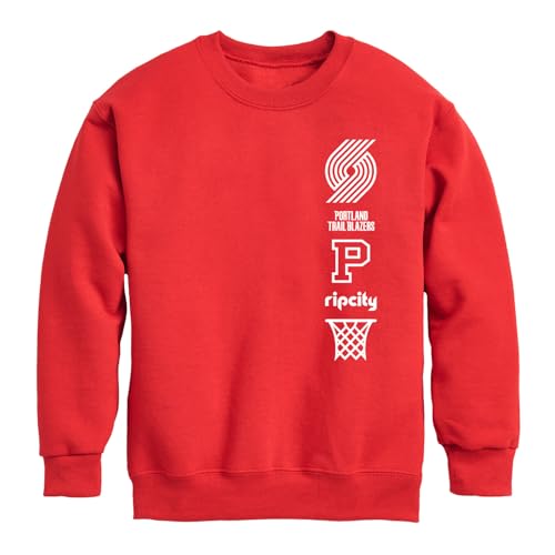 Junk Food NBA - Portland Trail Blazers Stacked Logo Kids Crewneck