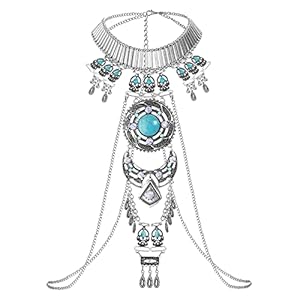 Kissyan Boho Türkis Körperkette B07C1VXJKQ