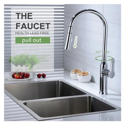 Robinet de cuisine en laiton avec douchette pour évier