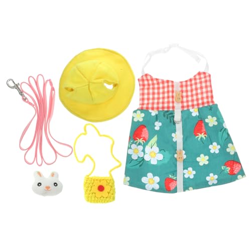 HOLIDYOYO -Breakaway Rabbit Vest Harness Outdoor Rabbit Leash Bunny Dress Hat Pet Clothing Outfits Random Color