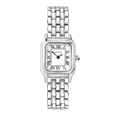 Sekonda Monica Ladies 20mm Quartz Watch in White with Analogue Display, and Silver Alloy Strap 40143
