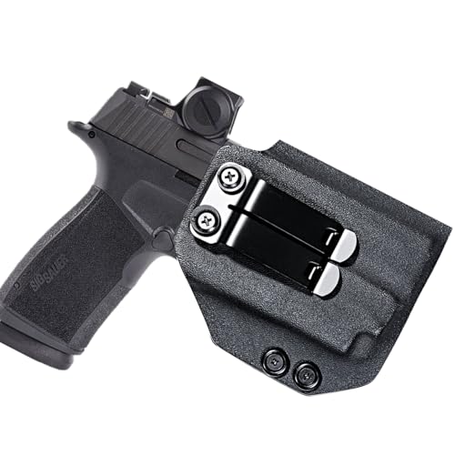 IWB Kydex Holster for Sig Sauer P365 X Macro Light Compatible with Olight PL-Mini 2 Valkyrie 600 Lumens Tactical Flashlight Inside Waistband Appendix Concealed Carry Red Dot Optics Cut