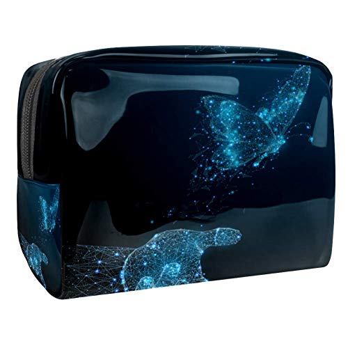 Preisvergleich Produktbild Make-up-Kosmetiktasche, multifunktional, Reise-Kulturbeutel, Organizer für Frauen, abstrakte Hand, Schmetterling