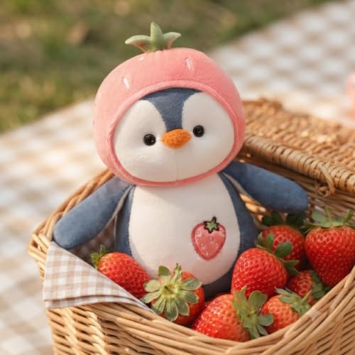 Image of Storescent Stuffed Animal Cute Plush Toy - Hugging Plush Squishy Pillow Toy Gifts (Penguin with Pink Cap)