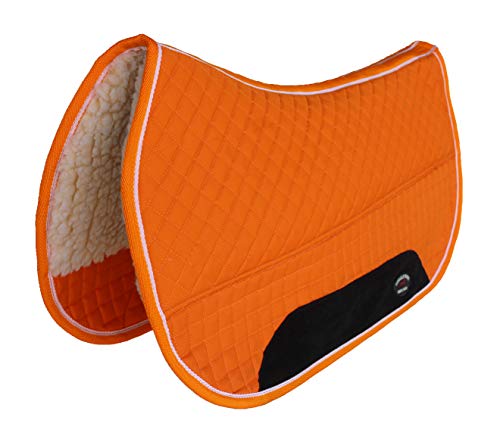CHALLENGER 28  x 30  Western Quilted Fleece Padded Saddle Pad Orange 39100