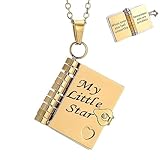 Pendentif livre unique à ouvrir : ce collier personnalisé a un véritable design inspiré du livre - vous pouvez ouvrir le pendentif ! À l'intérieur, 6 pages gravées contiennent des messages d'amour et d'encouragement réconfortants, ce qui en fait un joli symbole interactif pour votre fille
