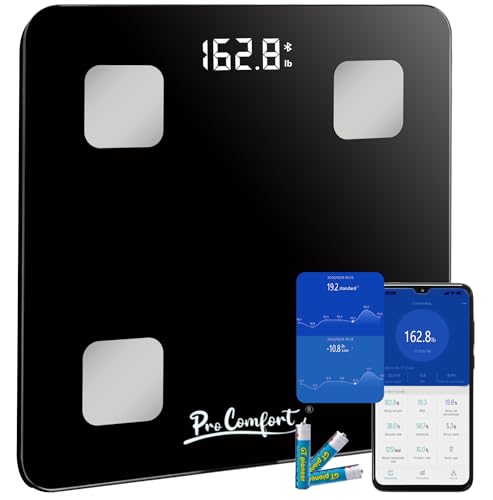 Pro Comfort Smart Scale for Body Weight, FSA HSA Eligible Digital Bathroom Weighing Scale, BMI, Body Fat, Muscle Mass 18 Body Composition Monitor, Accurate Syncs with App LED Display, 400 lbs