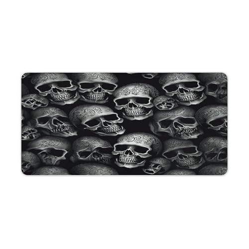Black Skull Desk Mat Alfombrilla Grande de Goma Antideslizante miniatura 1