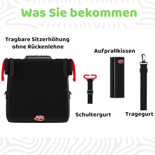 BubbleBum Teleport Auto-Sitzerhöhung, rückenfreier Sitzerhöhung, Teleskop-tragbarer Autositz, ideal für den täglichen Gebrauch und faltbar für Reisen, R129-zertifiziert, Kinder-Kinder-Höhe 125 cm bis