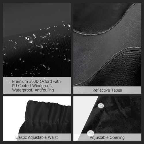 Rain Pants, High Visibility Safety Coat, Hi Vis Waterproof Work Pants, Lightweight Rain Gear for Outdoor Activities, Men Women, Black P, L-XL3