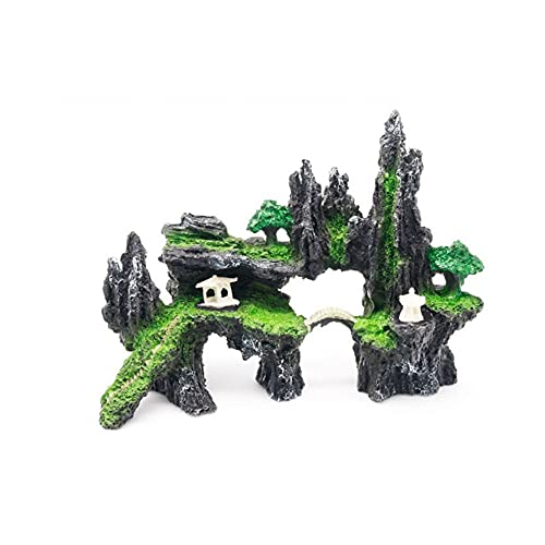 ZTT 2-Piece Aquarium Decoration, Fish Tank Hiding Place, Rock, Fish Tank Decoration, Suitable for Small Family Fish Tanks (Size : X-Small)