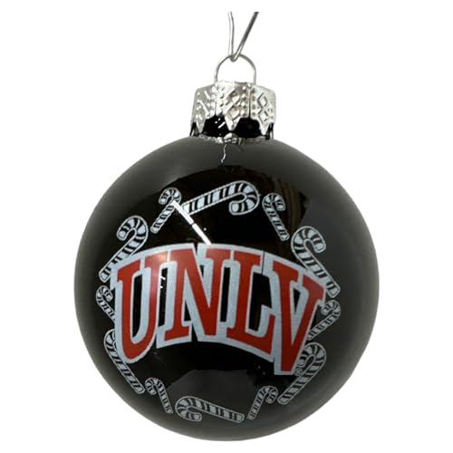 NCAA UNLV Rebels Candy Cane Glass Ball Ornament