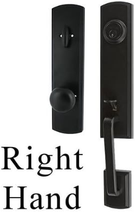 Delaney Designer Series Black Briona Handleset with Santo Right Hand Interior Knob