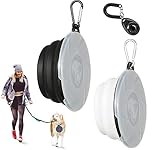 2 Stück Hundenäpfe Faltbare Reiseschale,Hundenapf Unterwegs mit Deckel und Haken,Hund Reisenäpfe Tragbar Silikon Auslaufsicher 450ml,Schwarz + Weiß+1 klick Training