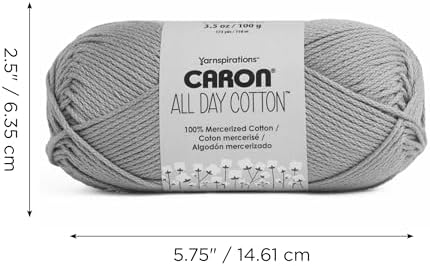 Caron All Day Cotton - 3 Pack of 173 Yards/3.52 oz Cream 100% Mercerized Cotton Yarn — view 7