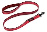 HALTI Leash for Dogs - Premium Nylon Puppy & Dog Leash, Reflective Neoprene-Padded Handle, Comfortable & Easy to Use. Suitable for Medium & Large Dogs (Size Large, Red)