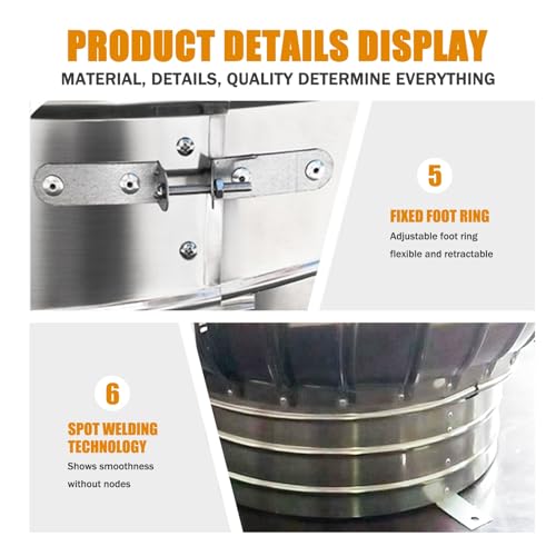 Tapa giratoria para chimenea anti corriente descendente de 15.7" 7