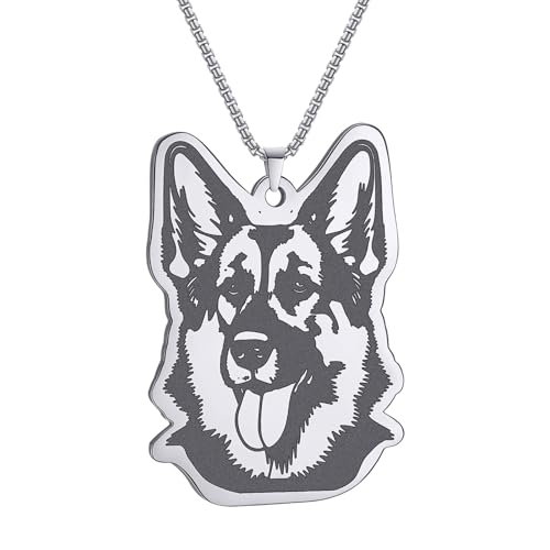Colliers pour hommes fait à la main avec pendentif berger allemand style punk