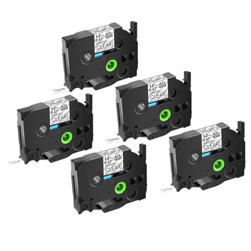 �݊���������܂�PT-H110���x���v�����^�[�ɑΉ� | 5/10PK 6-24mm ���~�l�[�g���x���e�[�v (TZ/TZe-231/241 �̑�֕i) �}���`�T�C�Y�}�[�L���O�p(5PK Black on Clear,6mm)