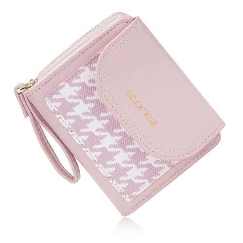 Image of Storite Women's Stylish Compact Leather Wallet 5 Card Slots,1 ID Window, Ladies Mini Purse Money Pocket with Zipper Closure - (Pink -11 Cm x 9 Cm x 3cm)