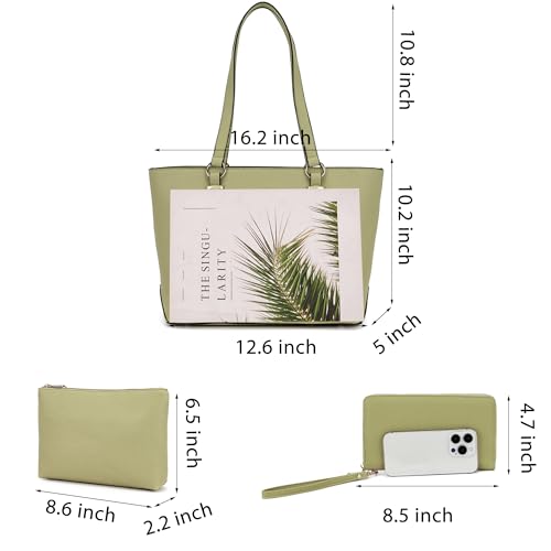 Image of Purses And Wallets Set For Women Work Tote Satchel Handbags Shoulder Bag Top Handle Totes Purse With Matching Wallet