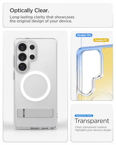 Image of Spigen Ultra Hybrid S MagFit | Samsung Galaxy S26 Ultra Case [Reinforced Kickstand] [Transparent] Galaxy S26 Ultra Back Cover | TPU+PC - Clear White