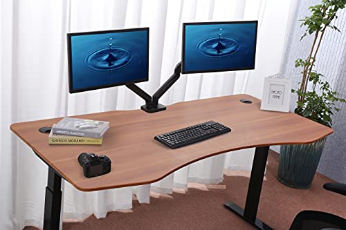 Image of ApexDesk Elite Pro Series 71 inch x 33 inch Electric Height Adjustable Stand up Desk, Sit Stand Home Office Desk, Computer Desk - Curved Red Apple