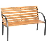 Monrovia Panchina da Giardino 2 Posti in Legno di Abete e Acciaio Verniciato Panca da Esterno Design Moderno Resistente con Braccioli Comoda per Terrazzo Balcone e Giardino 119.5 x 62 x 83 cm
