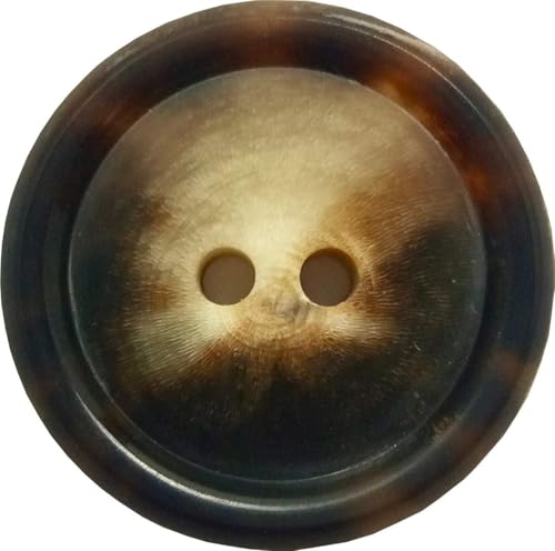 LÜNA Knöpfe ECHT HORN schwarz /beige, 12 st., (18 mm)