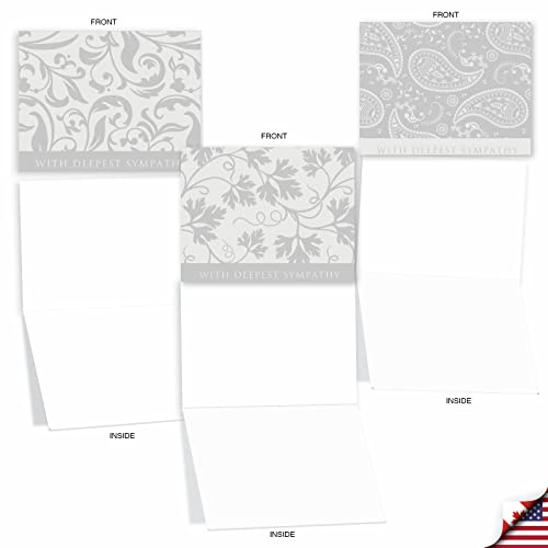 The Best Card Company - 10 Blank Sympathy Note Cards (4 X 5.12 Inch) - Assorted Flowers, Funeral, Sorry Condolence - Condolence Cards M2342Srb #TOP4