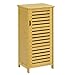 VIAGDO Beistellschrank Bambus, Nachtschrank, Schmaler Schrank mit Lamellentür, Kleiner Seitenschrank, Badschrank, Küchenschrank, Flurschrank, für Badezimmer, Wohnzimmer, Schlafzimmer, 37x30x80.5 cm