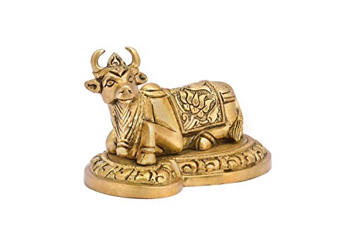 The Advitya Brass Nandi Sitting On Base (Height 3 inch, Width 4.3 inch, Weight 724 gm) - Image 2 thumbnail