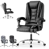 EveryKip Silla de Oficina Profesional con Respaldo Alto 360° – Sillón Escritorio Acolchado y Reclinable Cojín Lumbar, Altura Ajustable Ergonomico (Negro)