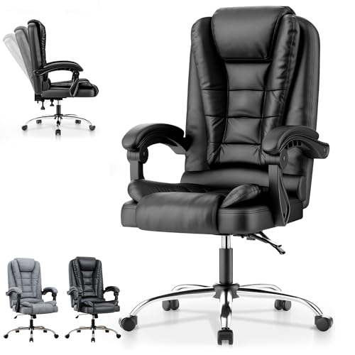 EveryKip Silla de Oficina Profesional con Respaldo Alto 360° – Sillón Escritorio Acolchado y Reclinable Cojín Lumbar, Altura Ajustable Ergonomico (Negro) ✅