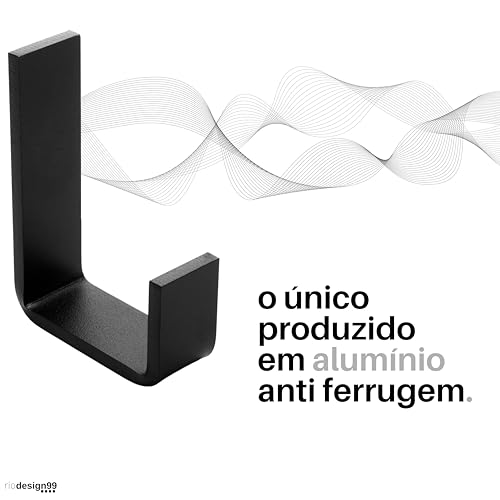 Kit Acessórios Para Banheiro Peças Quadrado Preto Fosco Alumínio Porta Toalha