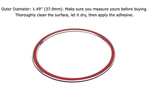Ijdmtoy (1) Sports Red Aluminum Key Hole/Keyless Engine Push Start Button Surrounding Decoration Trim Compatible With Mercedes C E S R Ml Gl Cla Cls Gla Glc Gle Class #TOP1