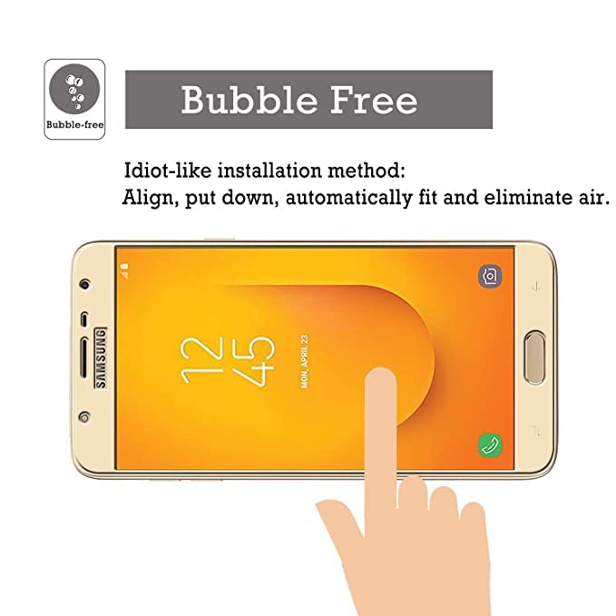 Image of Screen Protector for Samsung Galaxy J7 (Gold) Tempered Glass Edge-to-Edge 6D Screen Guard With Installation Kit