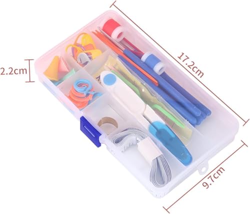 Image of VIRADHAM 53-Piece Crochet Hook Set with Ergonomic Soft Grip Handles, Knitting & Crochet Accessories Kit, Includes Stitch Markers, Yarn Needles, Row Counters, Measuring Tape & Storage Case (53 Pcs Multi-Colour)