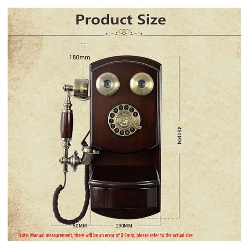 Téléphone mural ancien avec tiroir et boutons silicone rétro