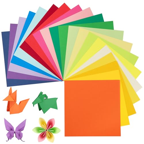 Origami-Papier, 240 Blatt, 20 leuchtende Farben, 15,2 cm, 80 g/m² buntes papier, doppelseitiges quadratisches Faltpapier für DIY-Schul-Kunsthandwerksprojekte, Kinder und Erwachsene