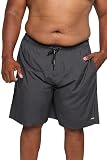 HOdo Mens Big and Tall Swim Trunks 11 inch with Mesh Liner Bathing Suits Swim Shorts for Men Plus Size 2X-7X Dark Gray 3XL