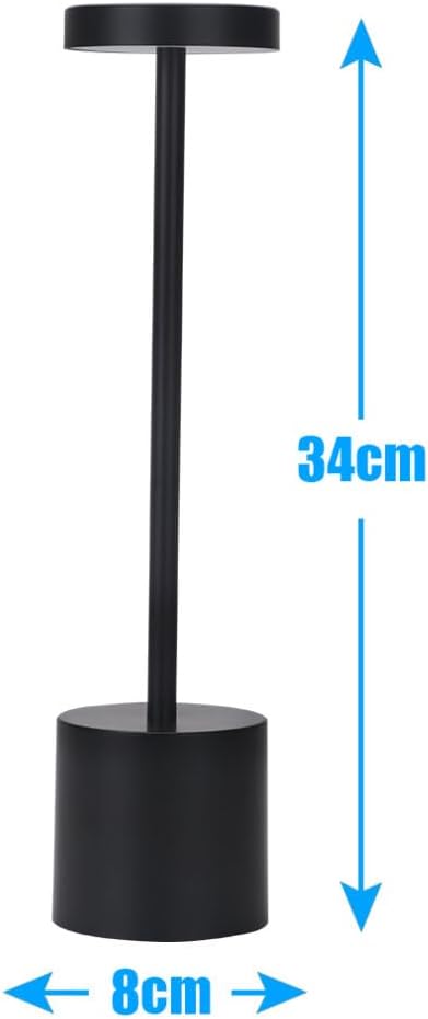 Miniatura 6 de Lámpara de mesa LED inalámbrica, lámpara de escritorio recargable de 5000 mAh, 3 modos de iluminación, luz de mesa de metal regulable para