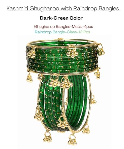 Image of Swara Creations Kashmiri Ghungroo glass Bangles set | Viral Raindrop Multi Set for Women and Girls | Set of 16 Pcs (SKU415)
