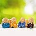 UZHOPM Cute 4PCS Kongfu Monk Statue Car Interior Display Decoration Car Dashboard Ornament Monks Figurine Statue Car Home Decor